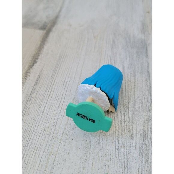 Mini blue‎ hair glitter white dress Girl doll toy figure - Picture 4 of 4